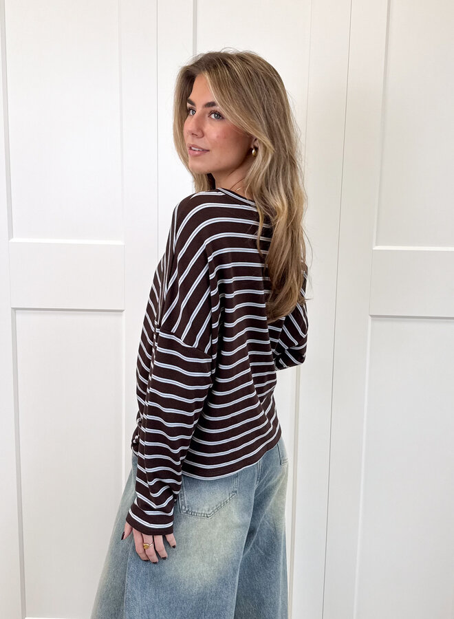 Longsleeve Sophie bruin/blauw