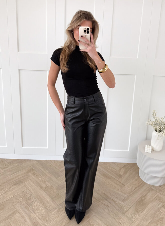 Leather broek Elina zwart