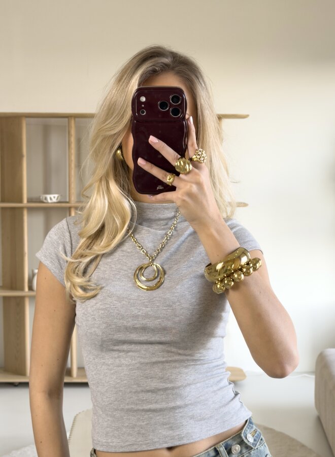 Gouden Moon Circle ketting