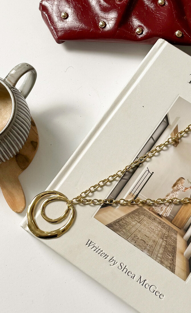 Gouden Moon Circle ketting