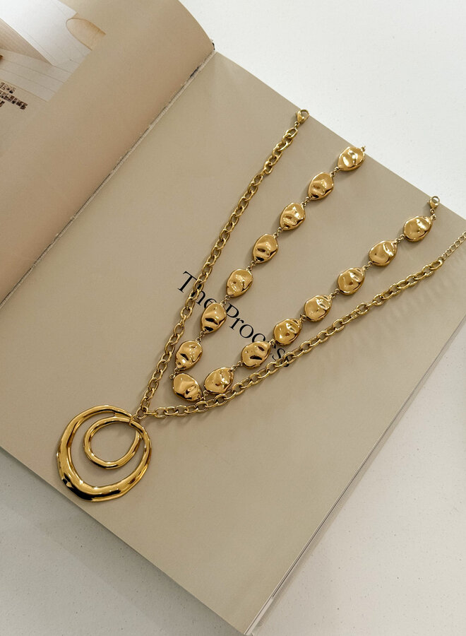 Gouden Moon Circle ketting
