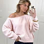 Trui off shoulder Alina roze