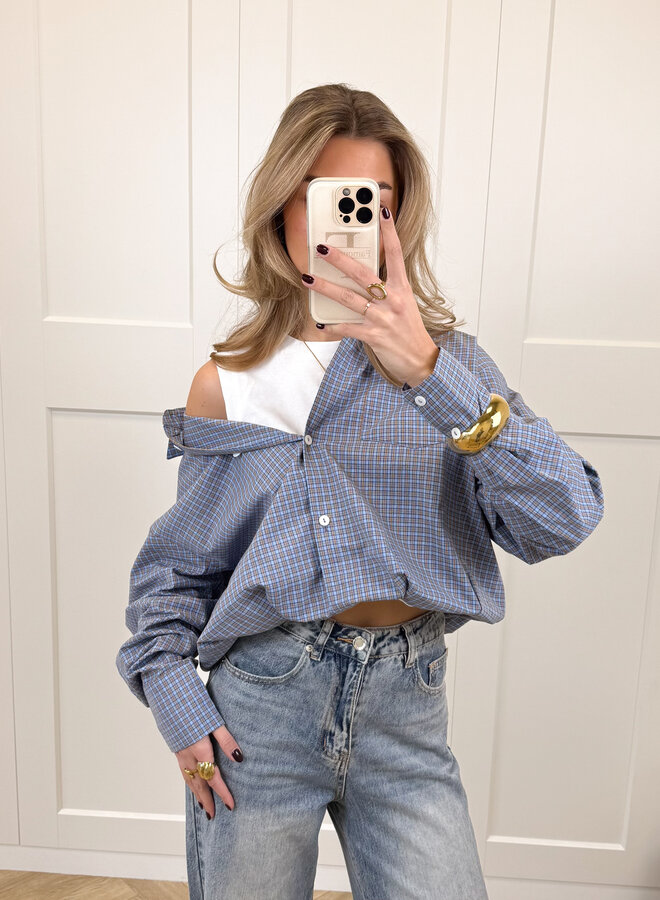 Blouse Lilianne blauw geruit