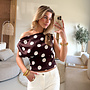 Stippen top off shoulder Polka