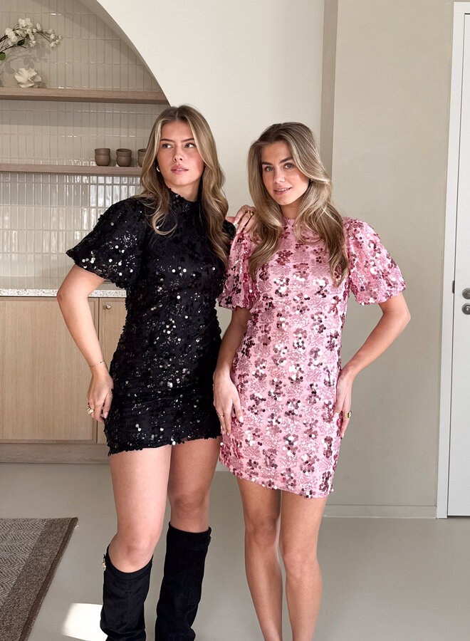 Pailletten jurk Romance roze