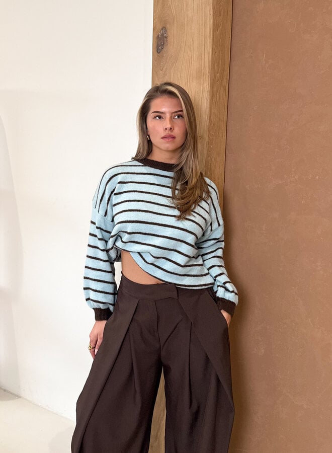 Strepen trui Pien blauw