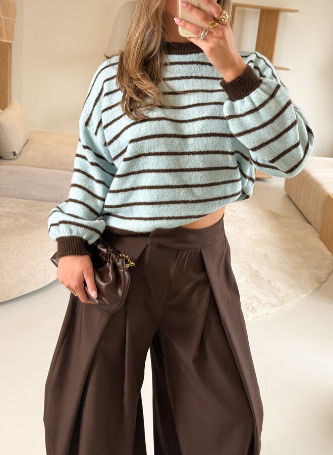 Strepen trui Pien blauw