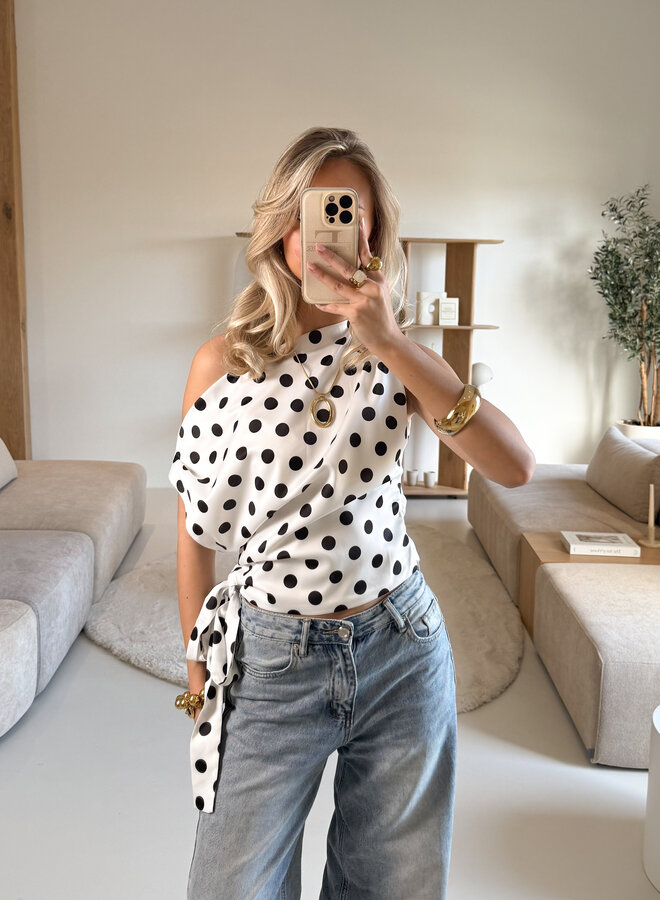 Polka top Louise wit