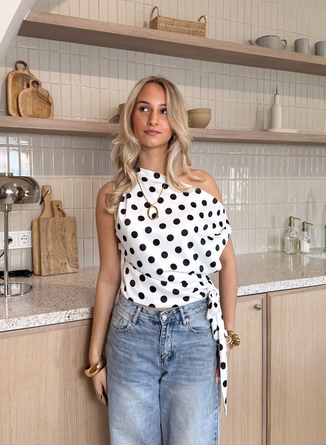 Polka top Louise wit
