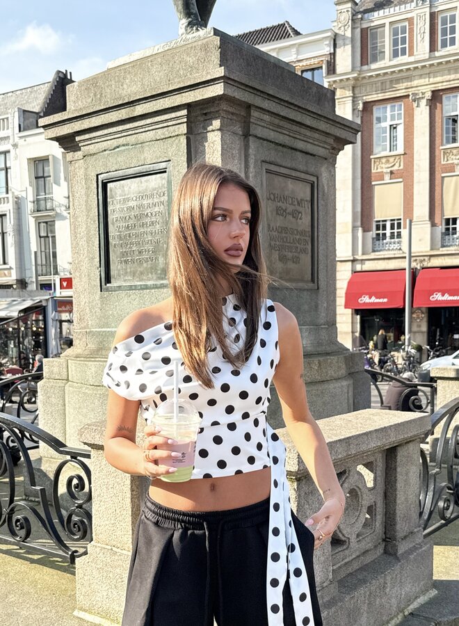 Polka top Louise wit