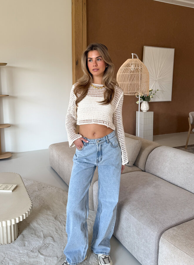 Gehaakte top Lara beige