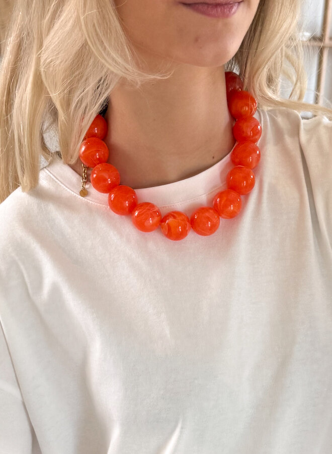 Kralen ketting oranje
