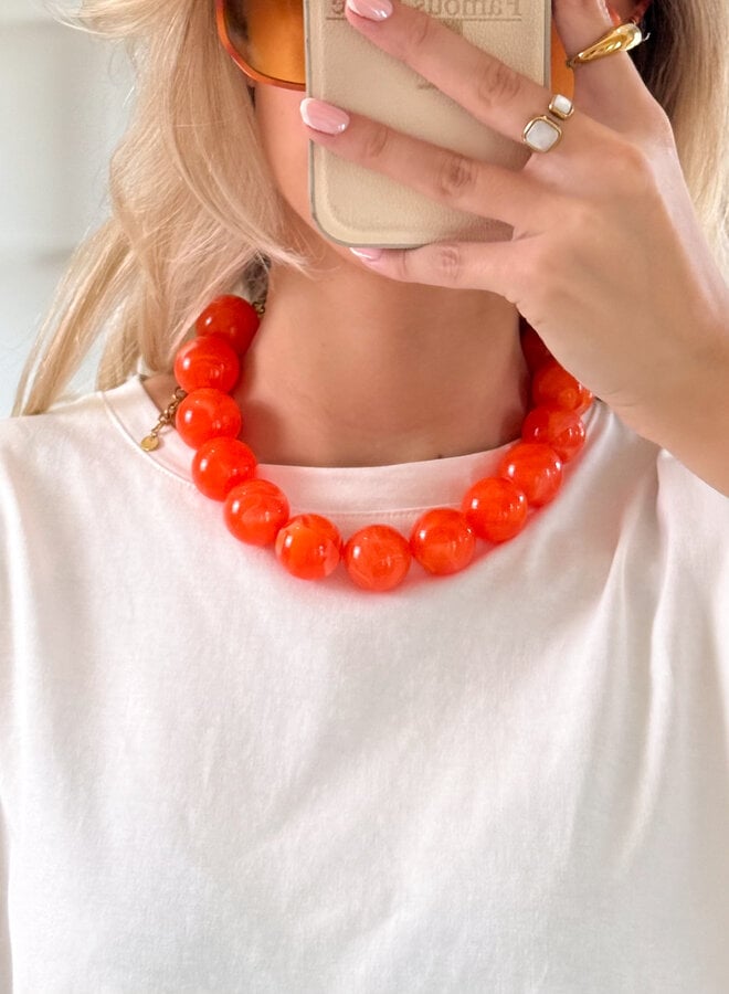 Kralen ketting oranje