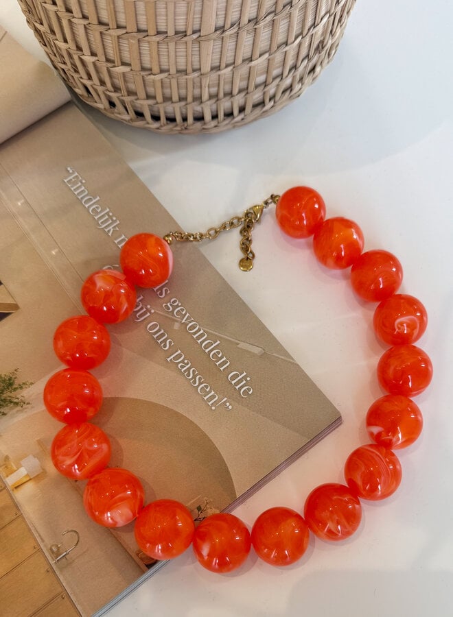 Kralen ketting oranje