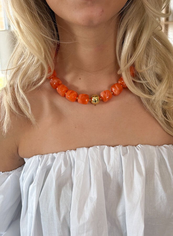 Soleil ketting oranje