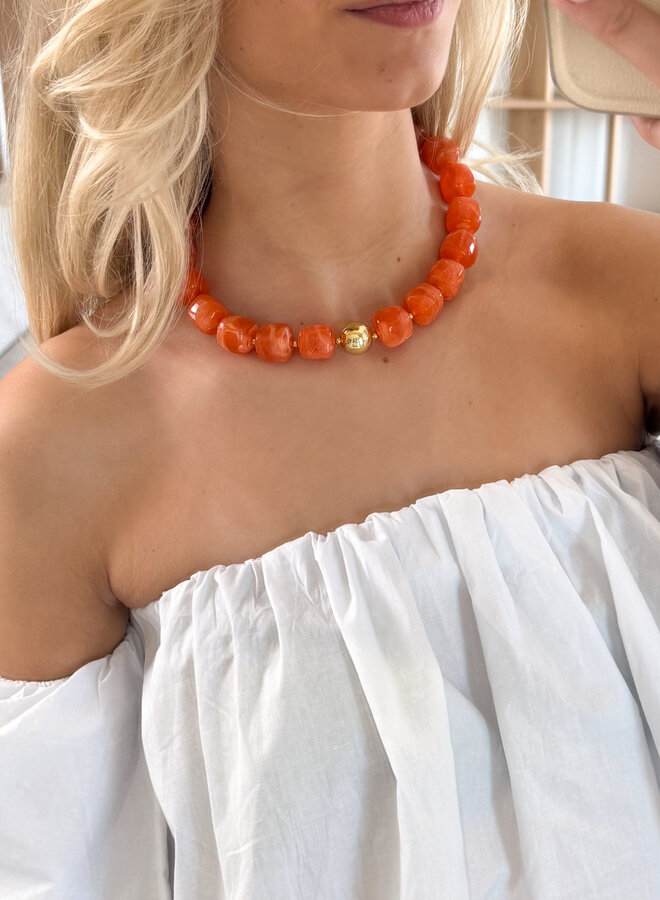 Soleil ketting oranje