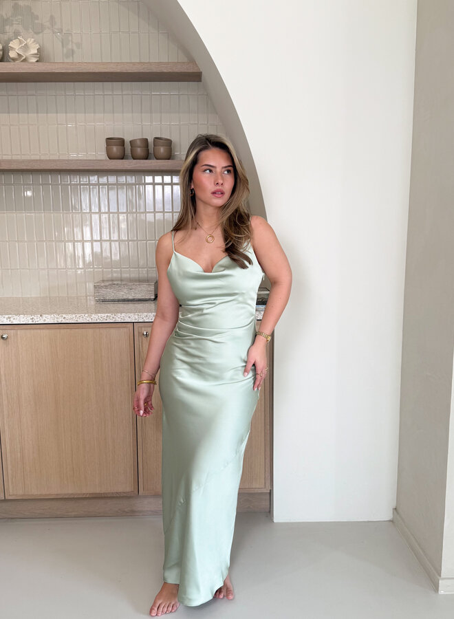 Satin dress Liva mint