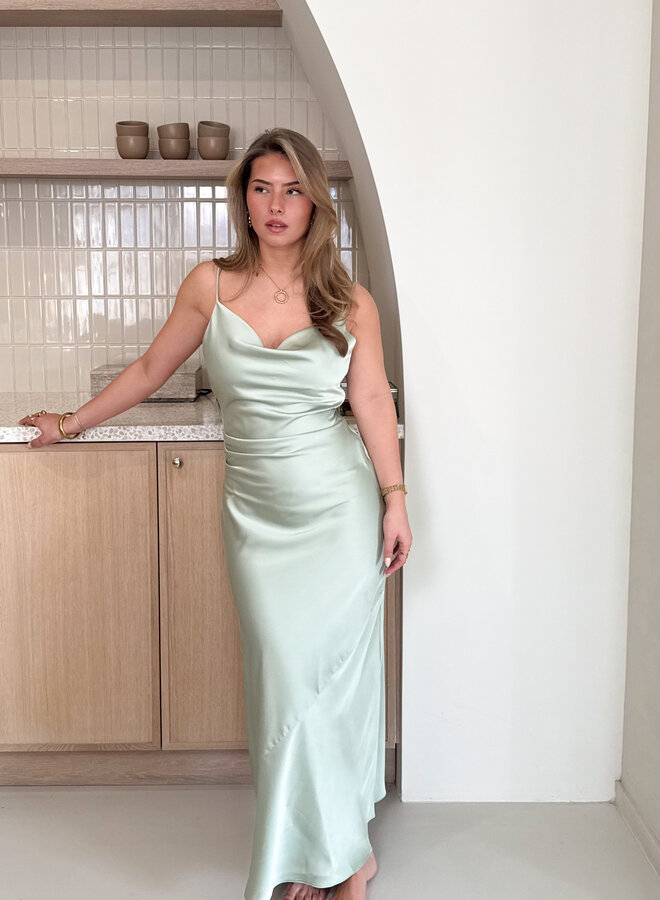 Satin dress Liva mint