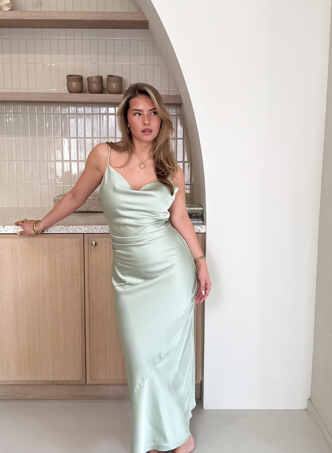 Satin dress Liva mint
