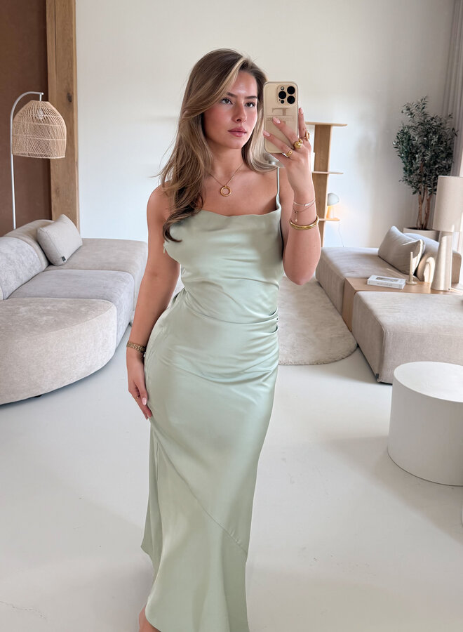 Satin dress Liva mint