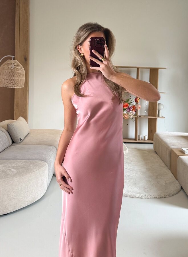 Satin dress Maria roze