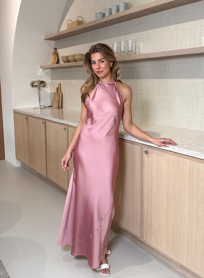 Satin dress Maria roze