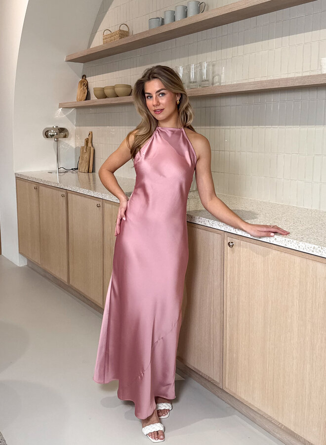 Satin dress Maria roze