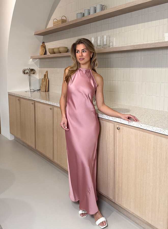 Satin dress Maria roze