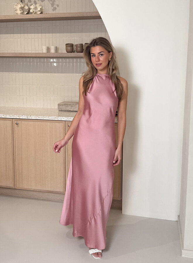 Satin dress Maria roze