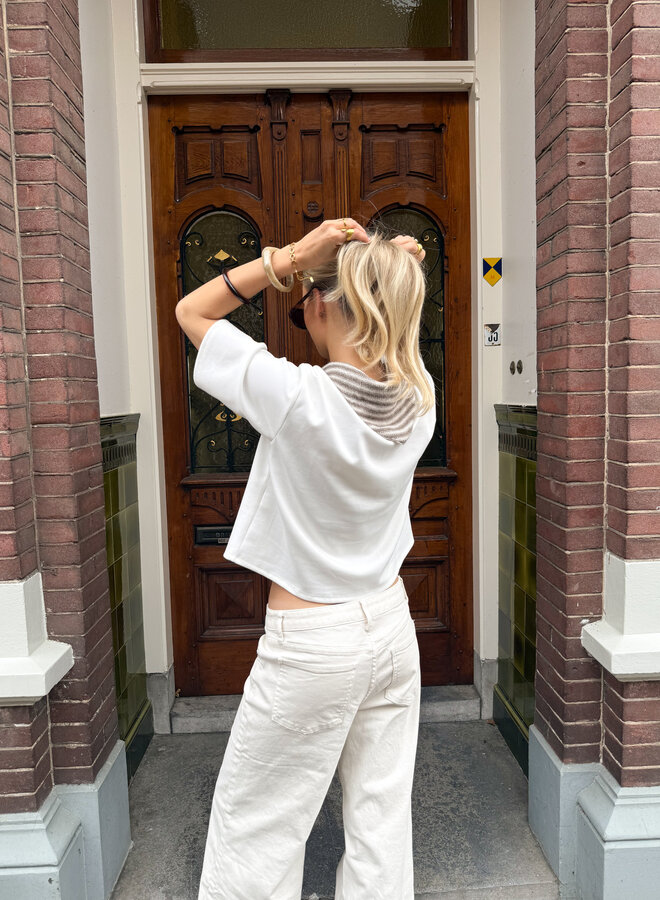 Sjaal Isabella gestreept taupe