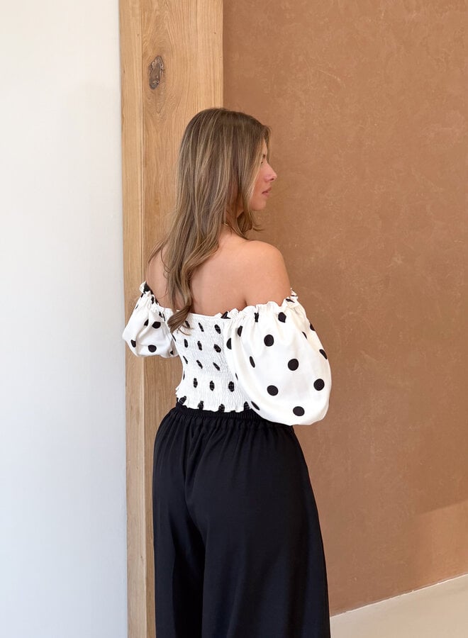 Abby polkadots top wit