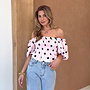 Abby polkadots top roze