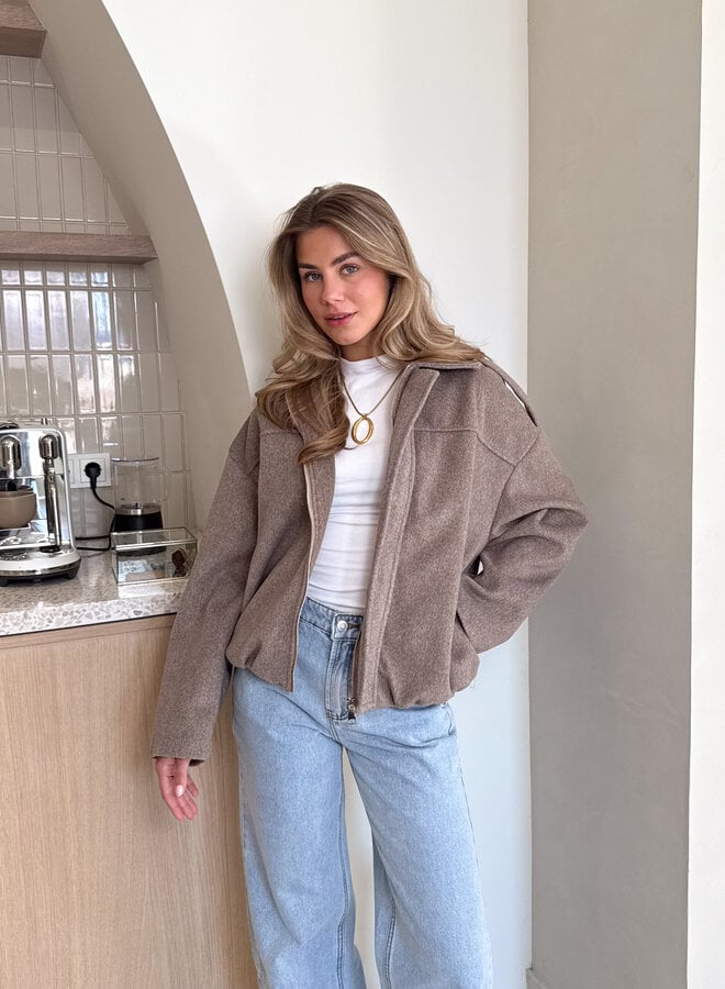 Madelief jas taupe