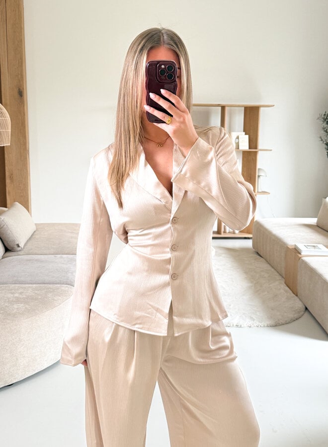 Blouse satin Fem beige