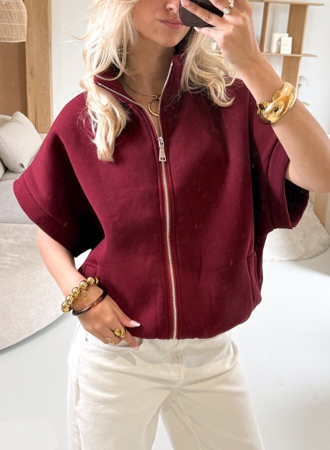 Zippervest Daisy bordeaux
