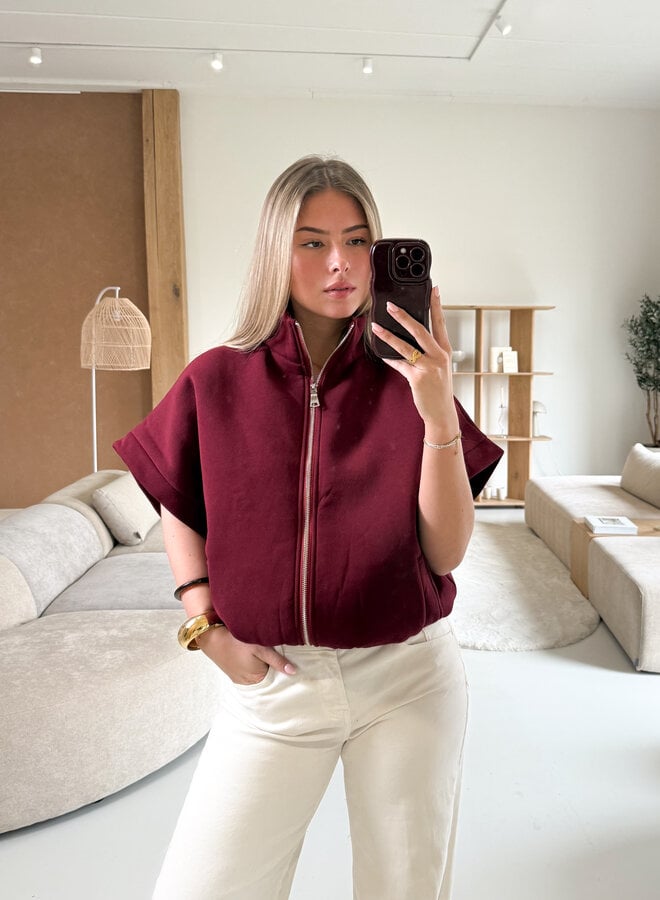 Zippervest Daisy bordeaux