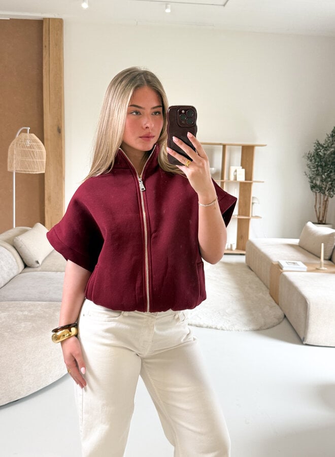 Zippervest Daisy bordeaux