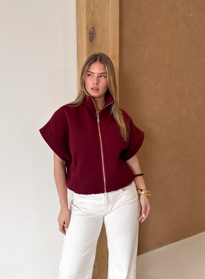 Zippervest Daisy bordeaux