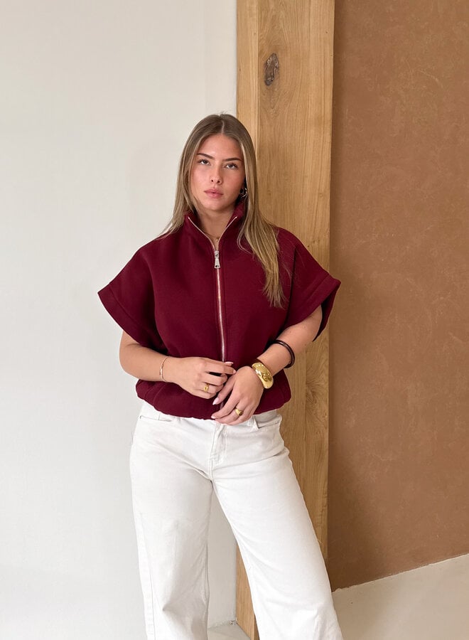 Zippervest Daisy bordeaux