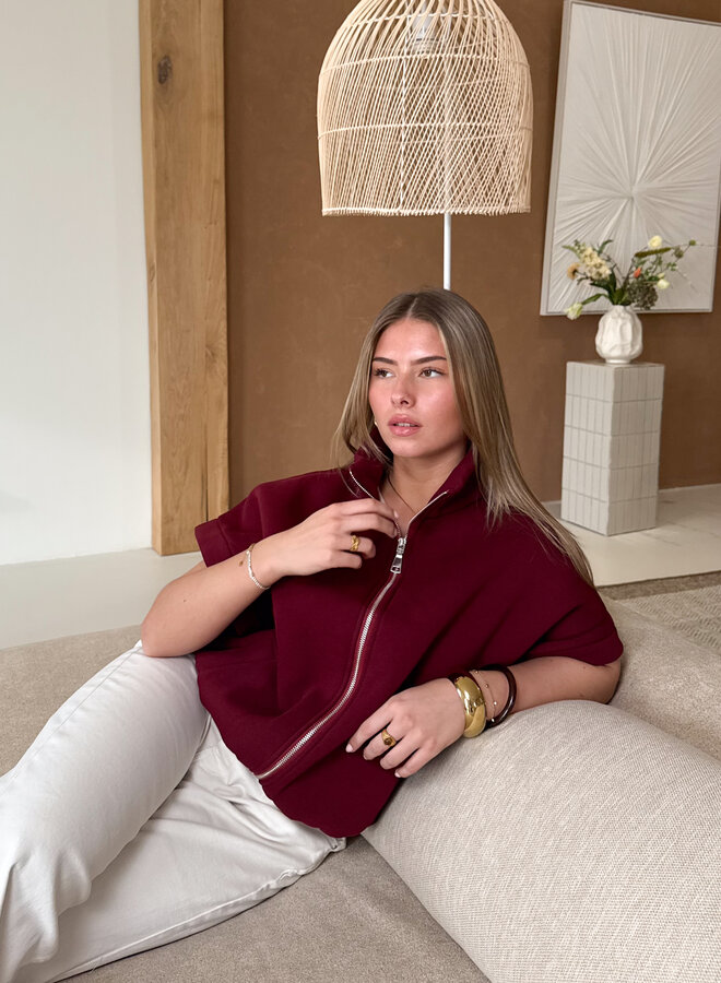 Zippervest Daisy bordeaux