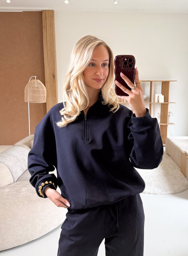 Zipper sweater Elira navy