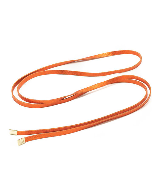 Lucia - Metallic - Waist belts - Orange -  - Gold