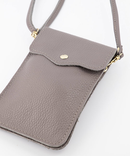 Pona - Classic Grain - Crossbodytassen - Grijs - D77 - Goudkleurig