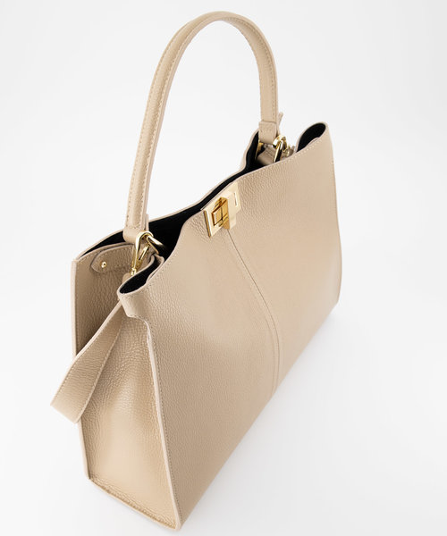 Noelle - Classic Grain - Hand bags - Taupe - D05 - Gold