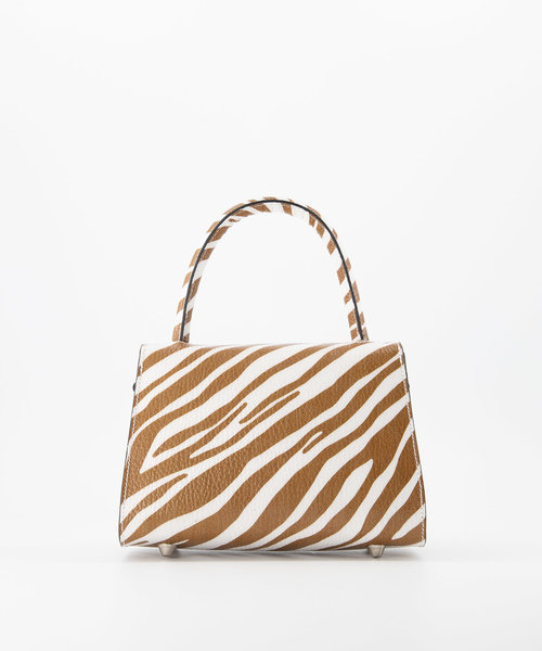Fay - Handtassen - Classic Grain - Zebra Cognac - Zilverkleurig