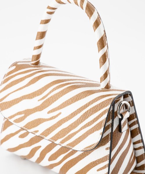 Fay - Handtassen - Classic Grain - Zebra Cognac - Zilverkleurig