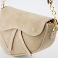 Gigi - Suede - Crossbodytassen - Zand - 4 - Goudkleurig
