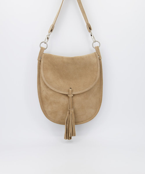 Meghan - Suede - Crossbody bags - Beige - 4 - Gold