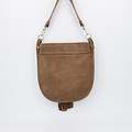 Meghan - Suede - Crossbody bags - Taupe - 24 - Gold