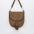 Meghan - Suede - Crossbody bags - Taupe - 24 - Gold